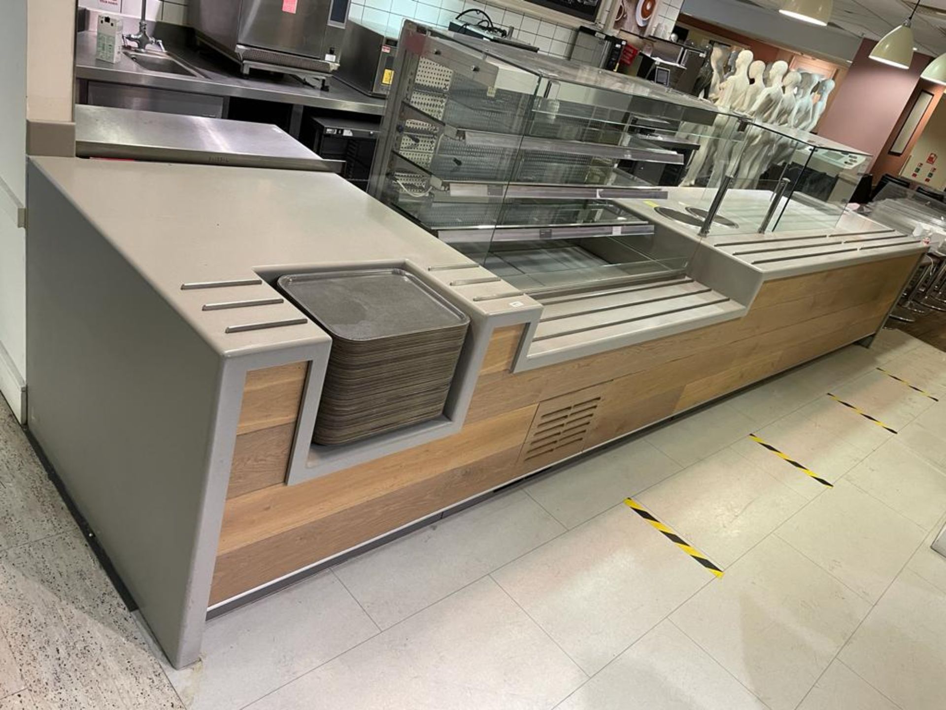 1 x Canteen Servery Counter Featuring Self Server Chiller, Plate Dispensers, Display Cabinet, - Image 3 of 26