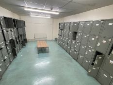 24 x Upright Staff Storage Lockers and Two Seating Benches - Keys Not Included - CL670 - Ref: GEM335