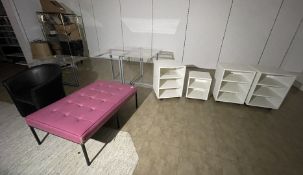 Assorted Collection of Furniture and Retail Display Stock - 1 x Seating Bench, 1 x Tub Chair, 2 x