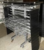 1 x Freestanding Mobile Slat Hanger Rail Unit With Approx 360 x Hanging Rails - CL670 - Ref: