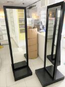 2 x Double Sided Freestanding Fashion Mirrors With Wenge Wood Finish - Full Height Mirrors - Size