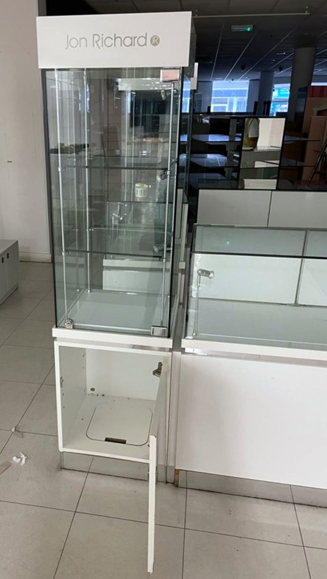 4 x Jon Richard Upright Retail Display Cabinets Featuring Access Door, Internal Spotlights and - Image 2 of 8