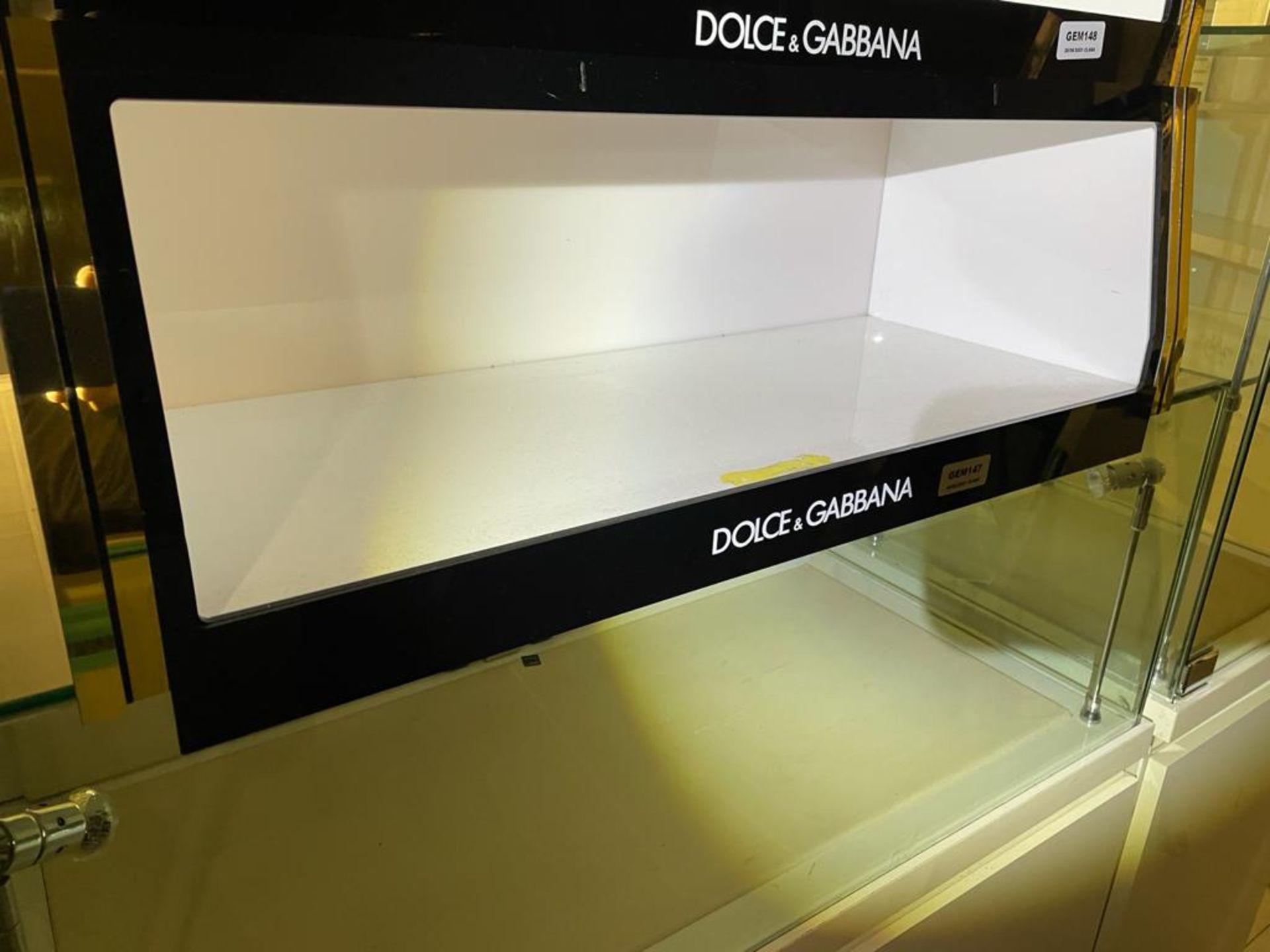 2 x Dolce & Gabbana Display Cases With Black Perspex Fascias - Size H24 x W77 x D30 cms - CL670 - - Image 9 of 10