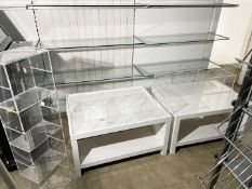 3 x White Tables With Perspex Compartment Tops - CL670 - Ref: GEM270 - Location: Gravesend, DA11