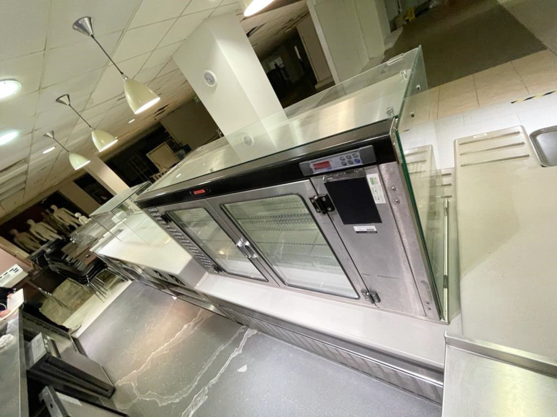 1 x Canteen Servery Counter Featuring Self Server Chiller, Plate Dispensers, Display Cabinet, - Image 5 of 26