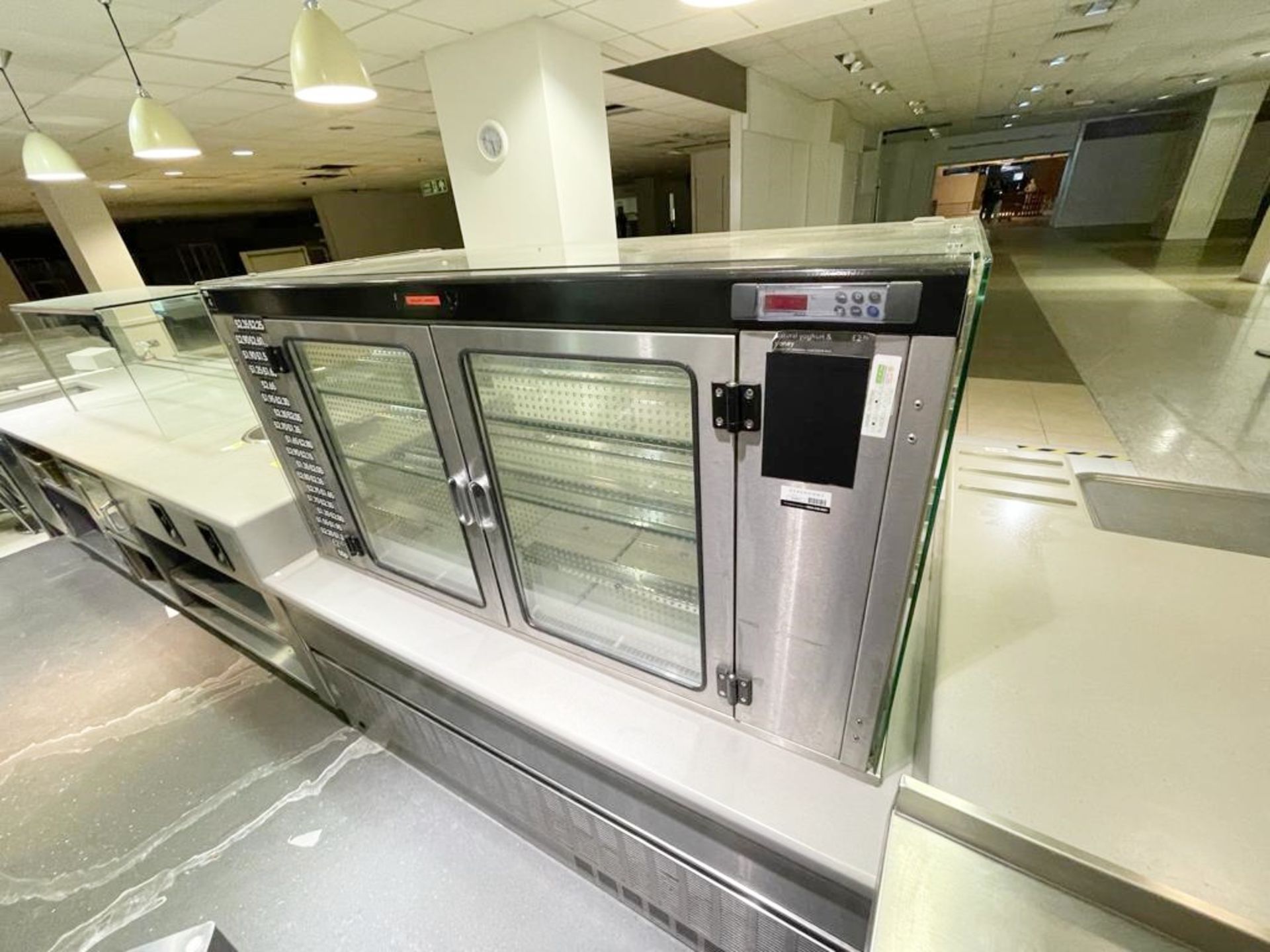 1 x Canteen Servery Counter Featuring Self Server Chiller, Plate Dispensers, Display Cabinet, - Image 6 of 26