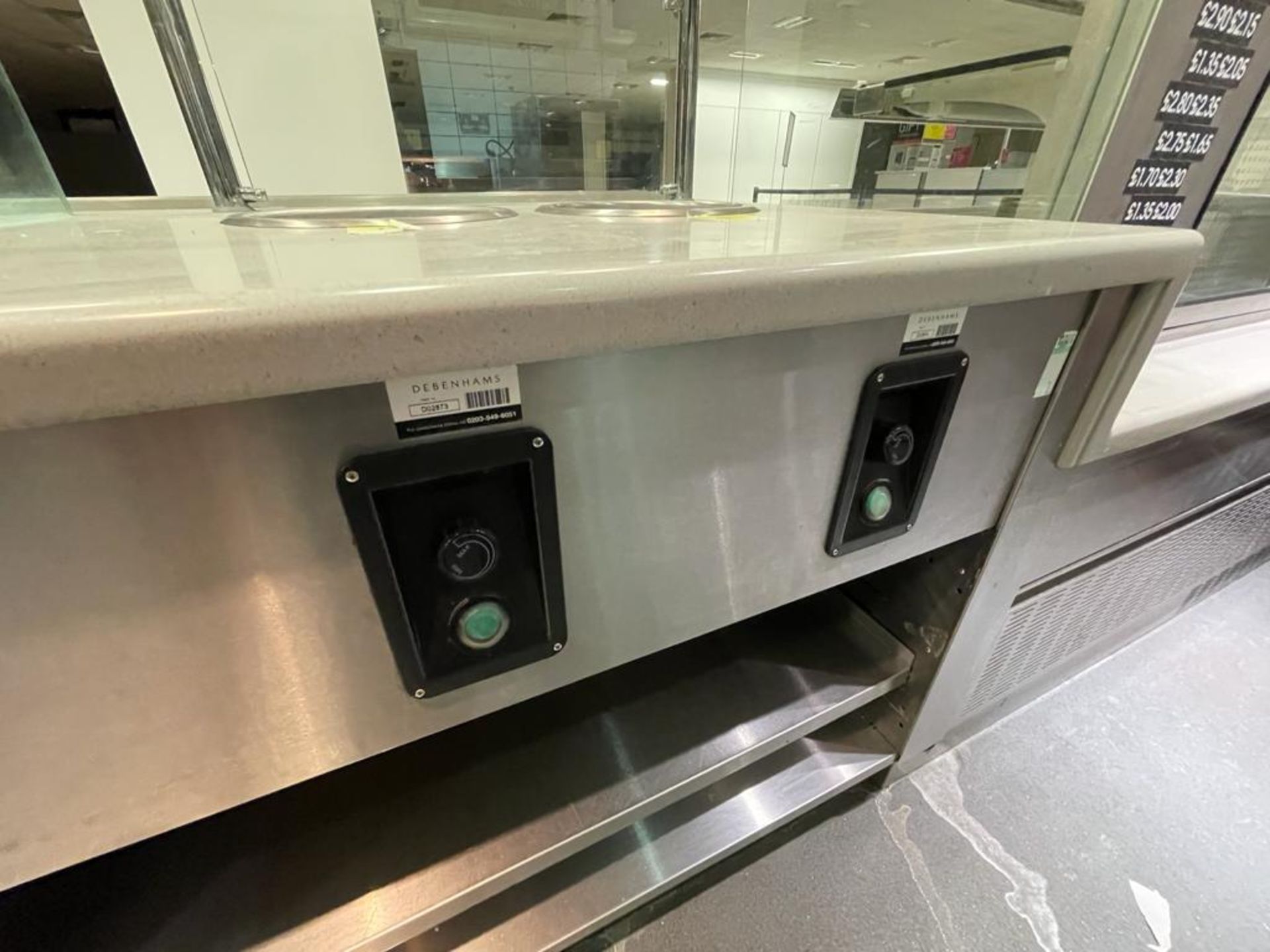 1 x Canteen Servery Counter Featuring Self Server Chiller, Plate Dispensers, Display Cabinet, - Image 7 of 26