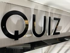 1 x Retail Wall Signage - QUIZ - Four Individual Letters With Mirrored Finish - Size H30 x W90 cms -