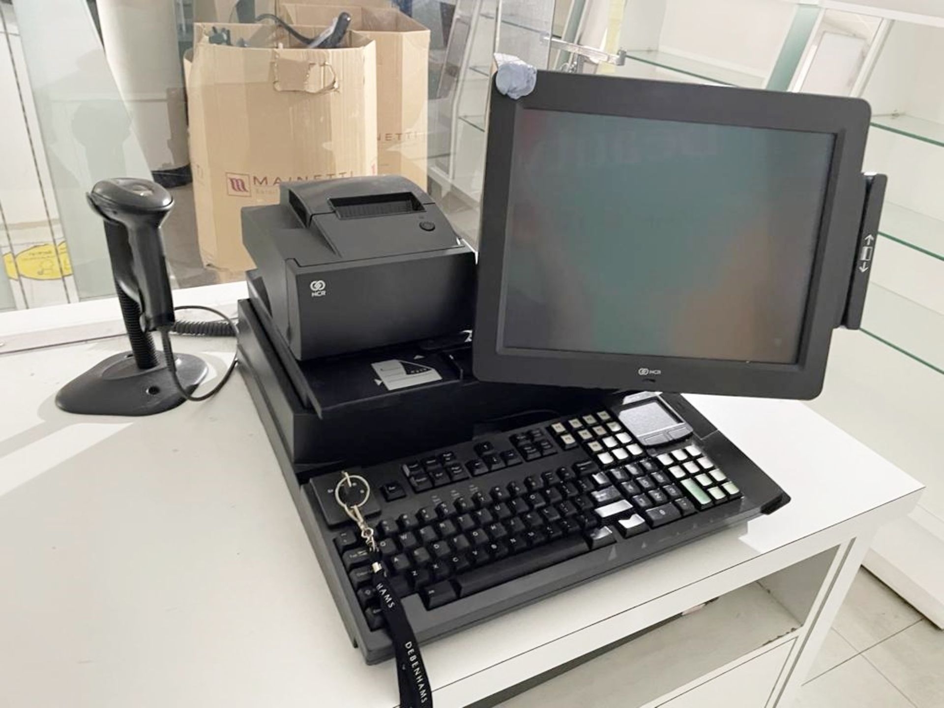 1 x Epos Point of Sale Unit With NCR Epos System, Magnet Security Tag Remover and Perspex Covid - Image 8 of 20