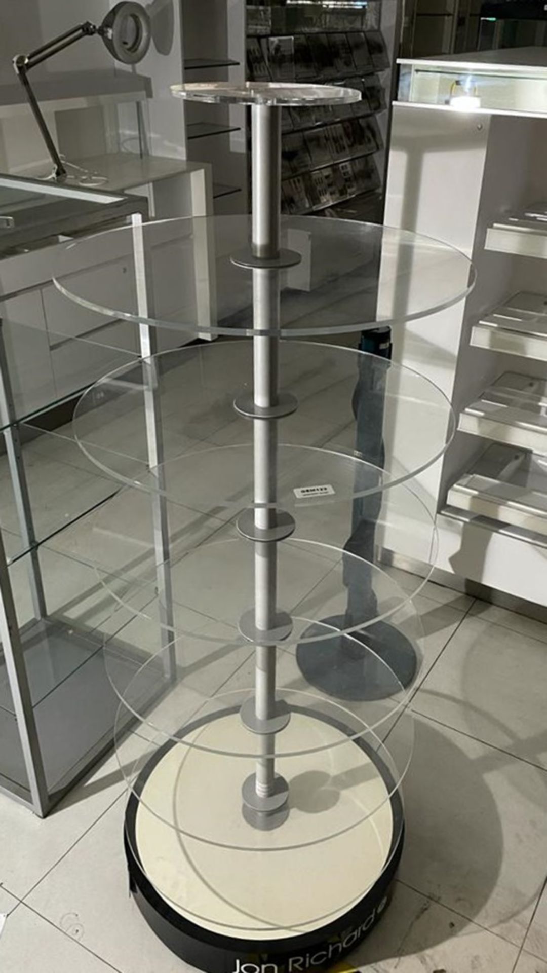 1 x Jon Richard Carousel Display Stand With 6 Glass Shelves - Size H155 x W59 cms - CL670 - Ref: