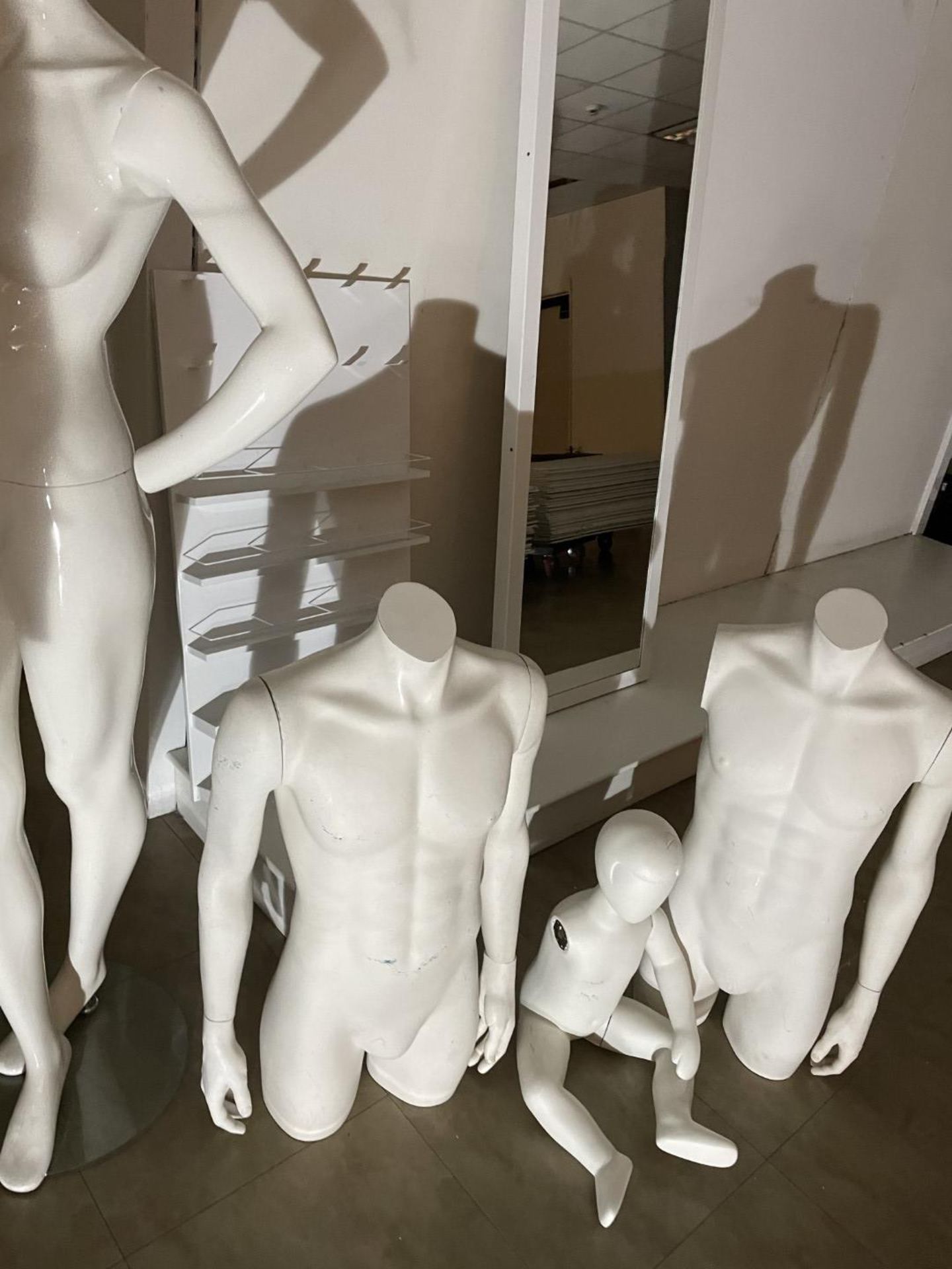 6 x Assorted Mannequins Plus Four 1 x Wall Mirror and 1 x Wall Display - Includes Complete and - Image 6 of 7