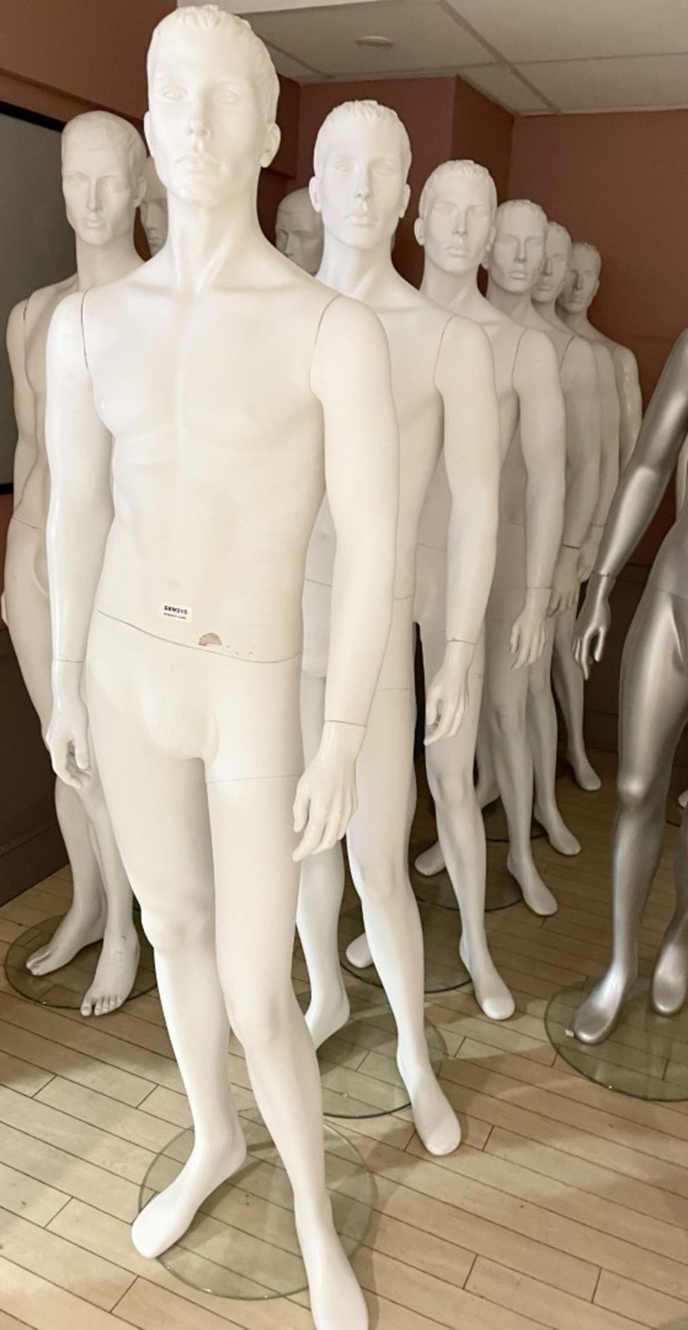 9 x Full Size Male Mannequins on Stands - CL670 - Ref: GEM215/216 - Location: Gravesend, DA11