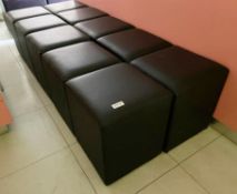 10 x Seating Stools Upholstered Faux Leather Fabric - Size H45 x W37 x D37 cms - CL670 - Ref: GEM144