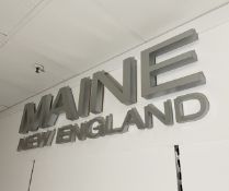 1 x Promotional Retail Signage - Maine New England - 165 cm In Length With 28cm Individual Larger