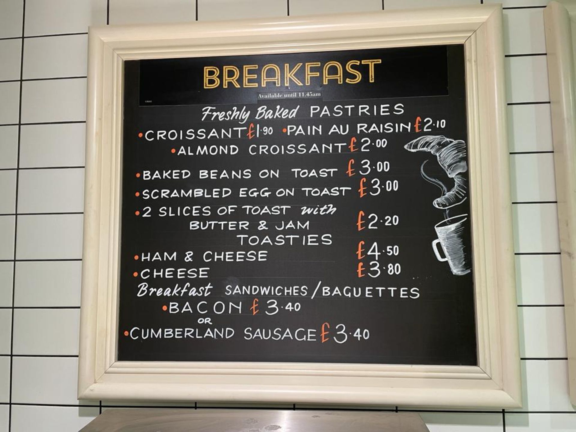 4 x Framed Advertising Signs Including Coffee Sign and Chalk Menu Price Boards - CL670 - Ref: GEM164 - Image 7 of 7