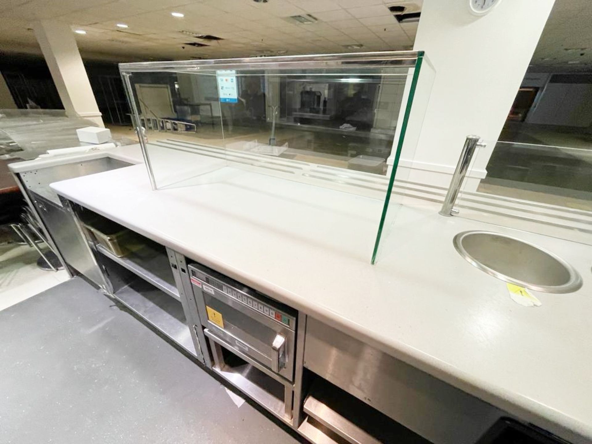 1 x Canteen Servery Counter Featuring Self Server Chiller, Plate Dispensers, Display Cabinet, - Image 10 of 26