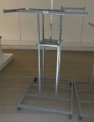 9 x Retail Display Clothes Rails Stands With Four Stepped Arm Rails - CL670 - Ref: GEM258 -