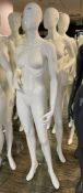 4 x Full Size Female Mannequins on Stands With Gloss Finish - CL670 - Ref: GEM208 - Location: