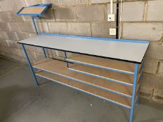 1 x Warehouse Picking / Packing Table With Undershelves and Printer Shelf - Size H96 x W190 x D46