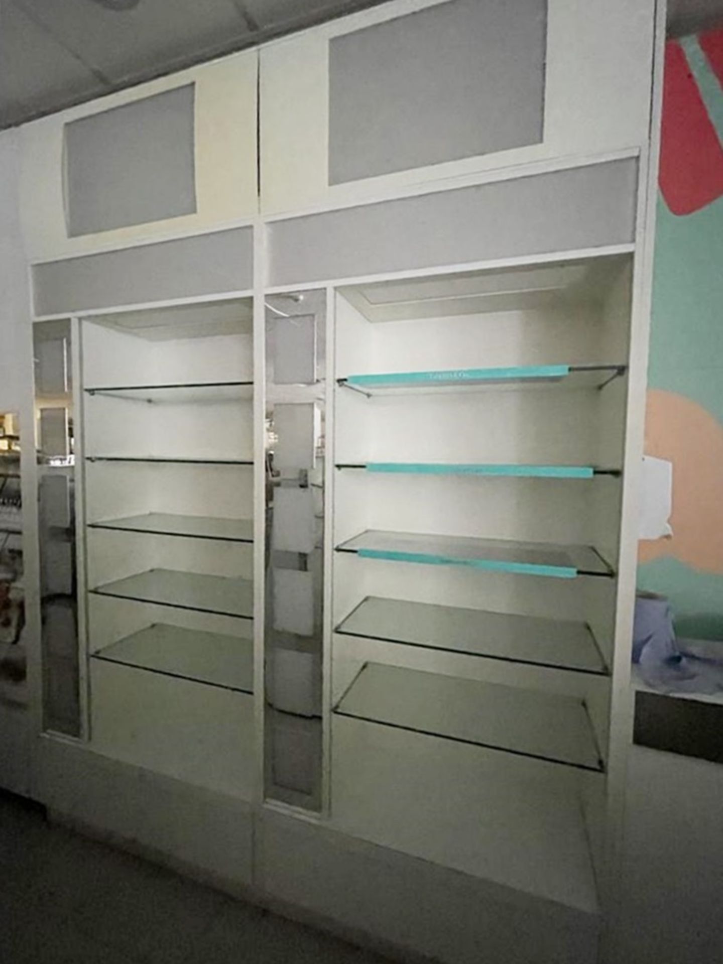 4 x Upright Retail Display Units Featuring Adjustable Glass Shelves, Illuminated Light Boxes and - Image 2 of 9