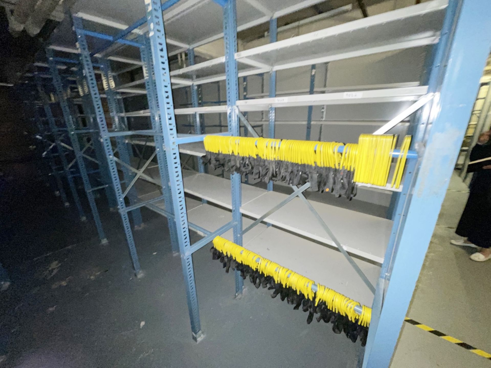 16 x Bays of Metal Warehouse Storage Shelving and Clothes Rails - Includes 8 x Shelving Bays and 8 x