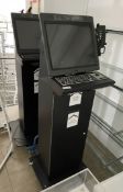 2 x NCR Freestanding Self Serve Scanner Units With Integrated Monitor Screens, Keyboards and