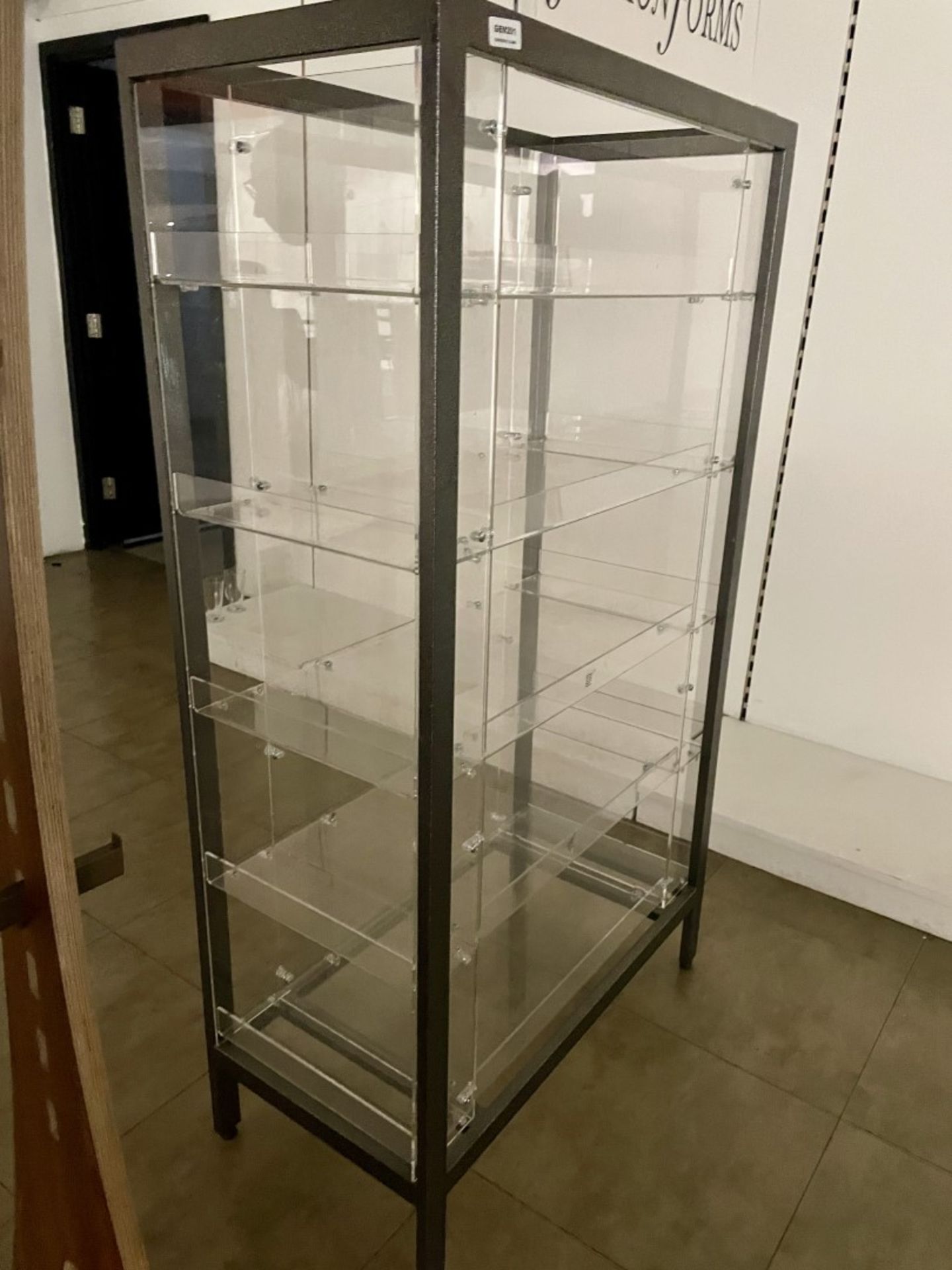 1 x Fashion Forms Display Shelf Unit With One Piece Metal Frame and Acrylic Shelves -Size H154 x W87 - Image 6 of 6