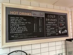 4 x Framed Advertising Signs Including Coffee Sign and Chalk Menu Price Boards - CL670 - Ref: GEM164