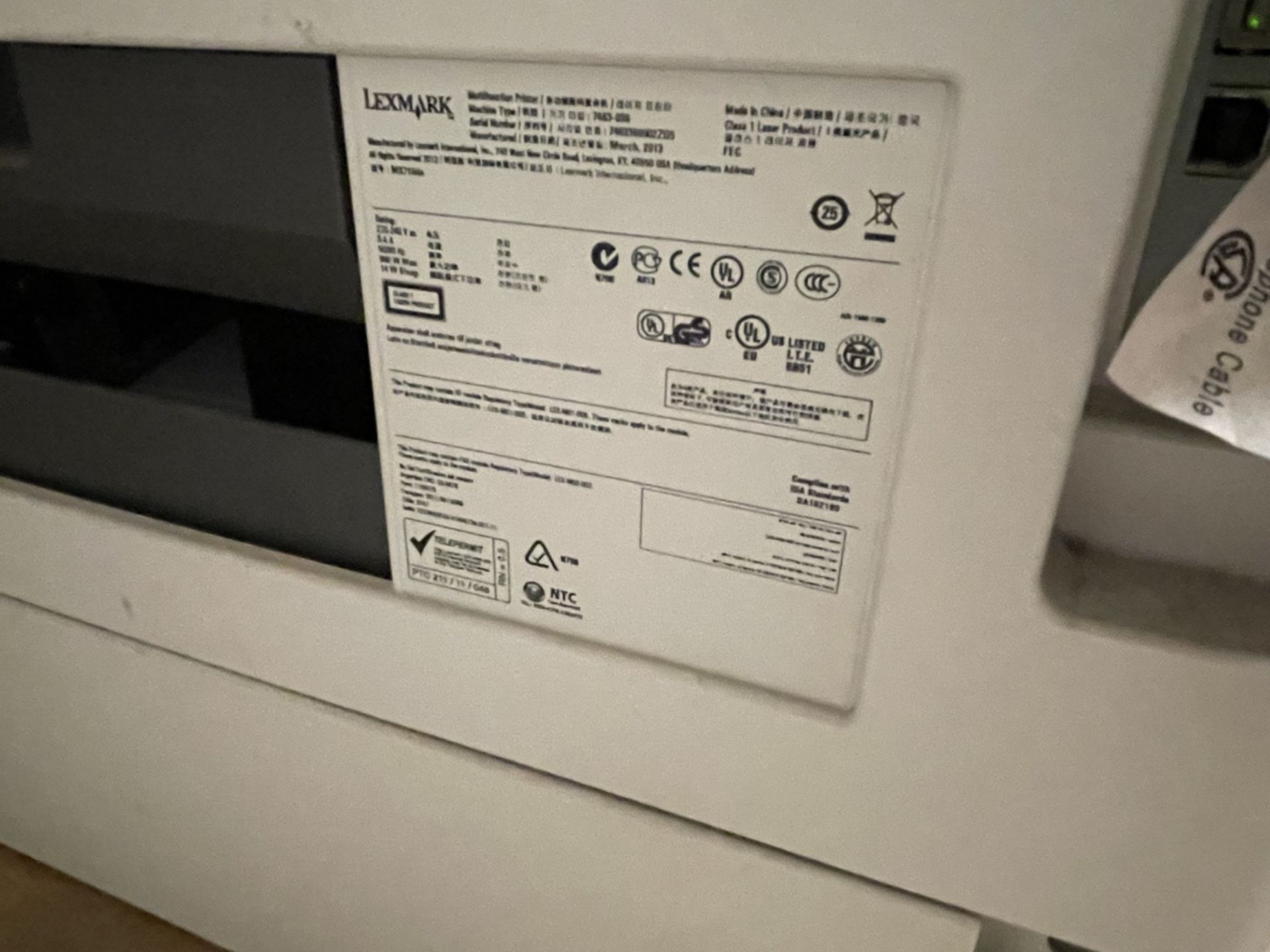 1 x Lexmark MX710de A4 Mono Multifunction Laser Printer With Copier - CL670 - Ref: GEM346 - - Image 8 of 8