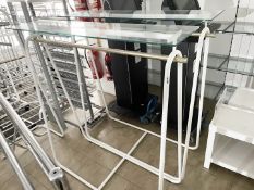 7 x Retail Clothes Hanging Stands With White and Chrome Finish - CL670 - Ref: GEM267 - Location: