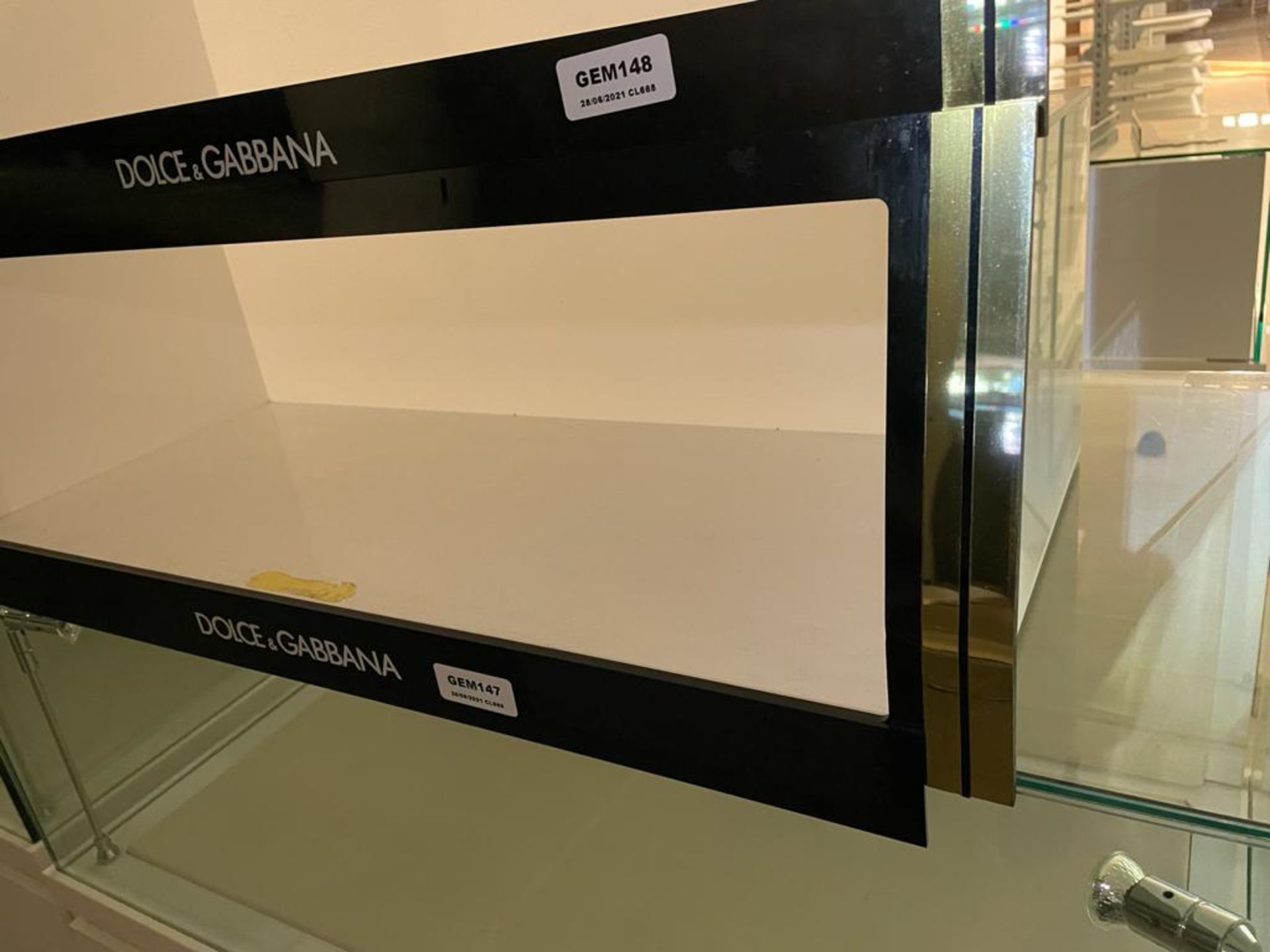 2 x Dolce & Gabbana Display Cases With Black Perspex Fascias - Size H24 x W77 x D30 cms - CL670 - - Image 7 of 10