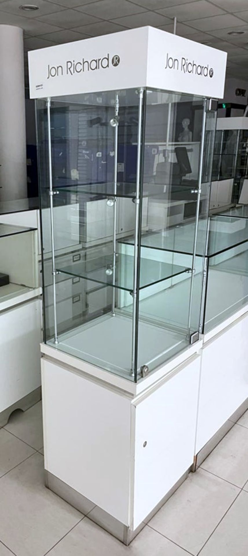 4 x Jon Richard Upright Retail Display Cabinets Featuring Access Door, Internal Spotlights and - Image 7 of 8