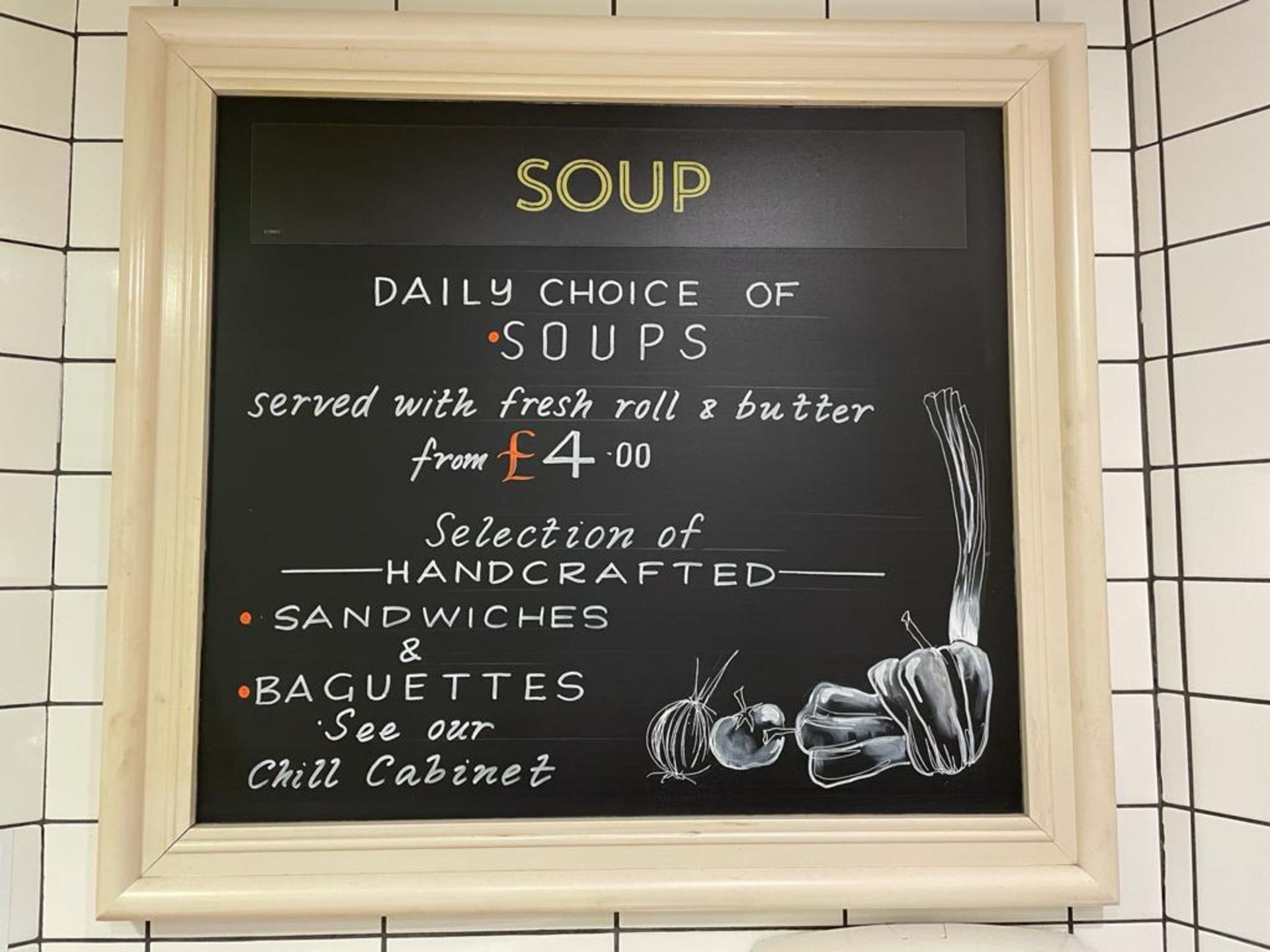 4 x Framed Advertising Signs Including Coffee Sign and Chalk Menu Price Boards - CL670 - Ref: GEM164 - Image 3 of 7