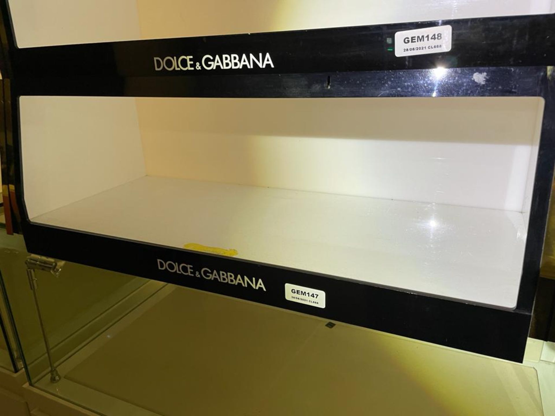 2 x Dolce & Gabbana Display Cases With Black Perspex Fascias - Size H24 x W77 x D30 cms - CL670 - - Image 8 of 10