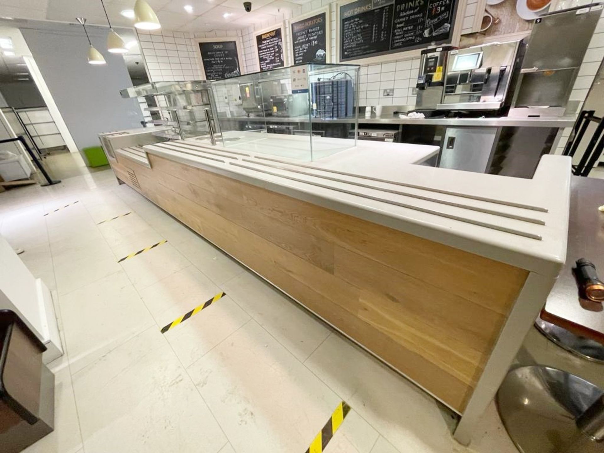 1 x Canteen Servery Counter Featuring Self Server Chiller, Plate Dispensers, Display Cabinet, - Image 18 of 26