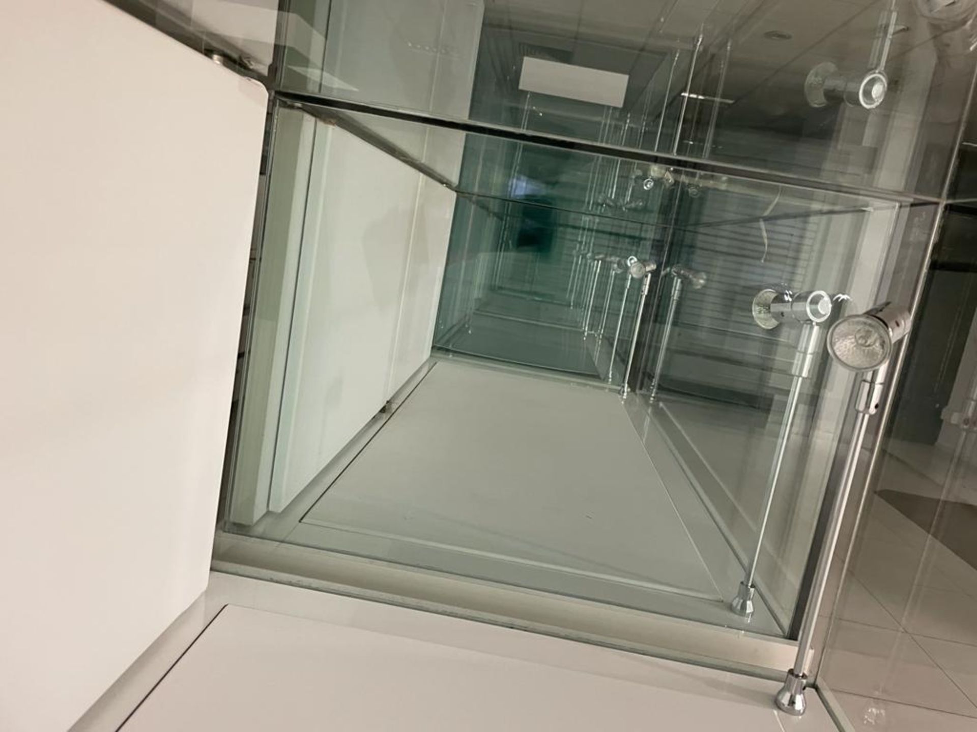 8 x Retail Glass Display Case Counter Cabinets - Features White Gloss Finish, Safety Glass, Internal - Image 11 of 13