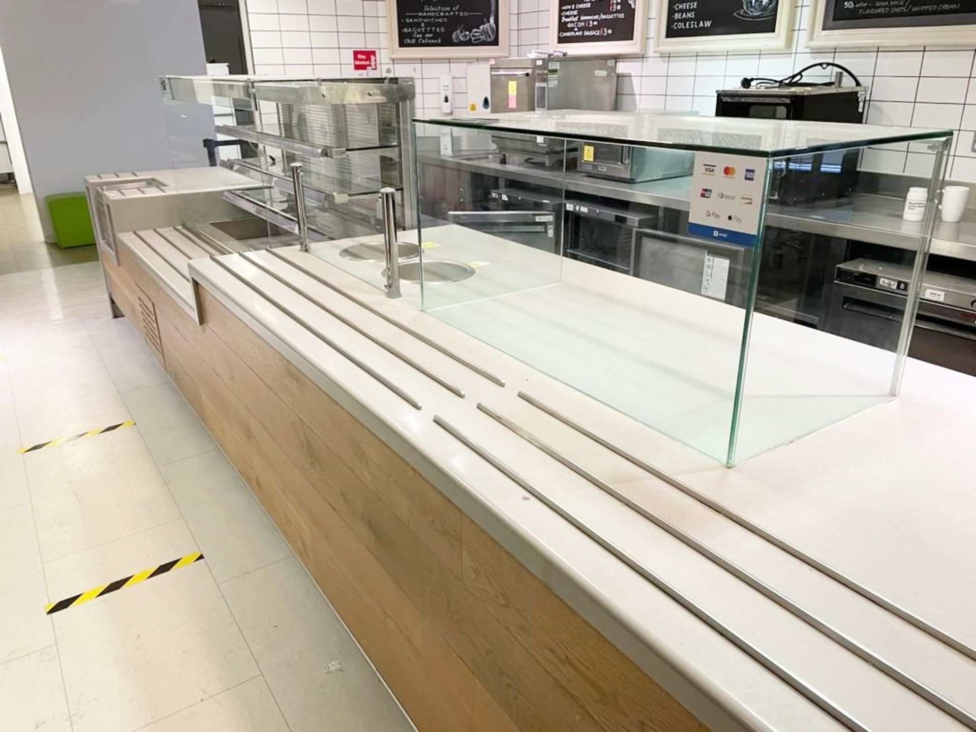 1 x Canteen Servery Counter Featuring Self Server Chiller, Plate Dispensers, Display Cabinet, - Image 23 of 26