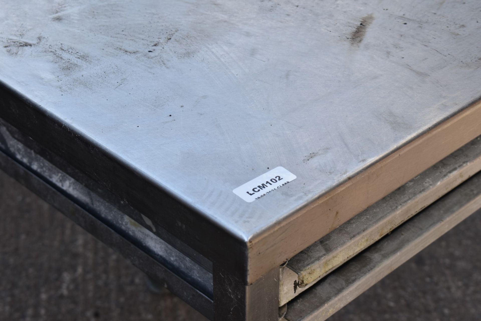 1 x Stainless Steel Bakers Prep Table With Drawers - Dimensions: H86 x W63 x D86 cms - Recently - Image 2 of 4