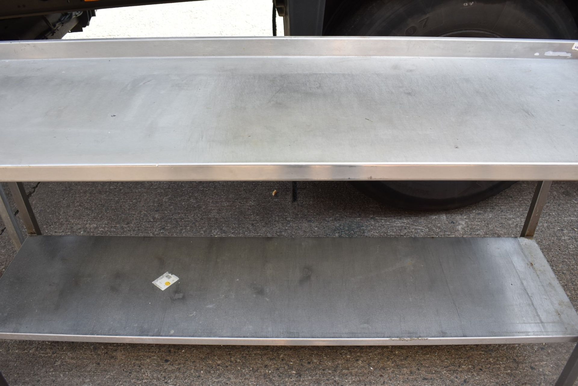 1 x Stainless Steel Prep Table With Upstand and Undershelf - Dimensions: H86 x W180 x D60 cms - Image 6 of 7