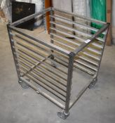 1 x Grundy Stainless Steel 7 Tier Mobile Tray Stand - Unused - Ref JP138 WH2 - Location: