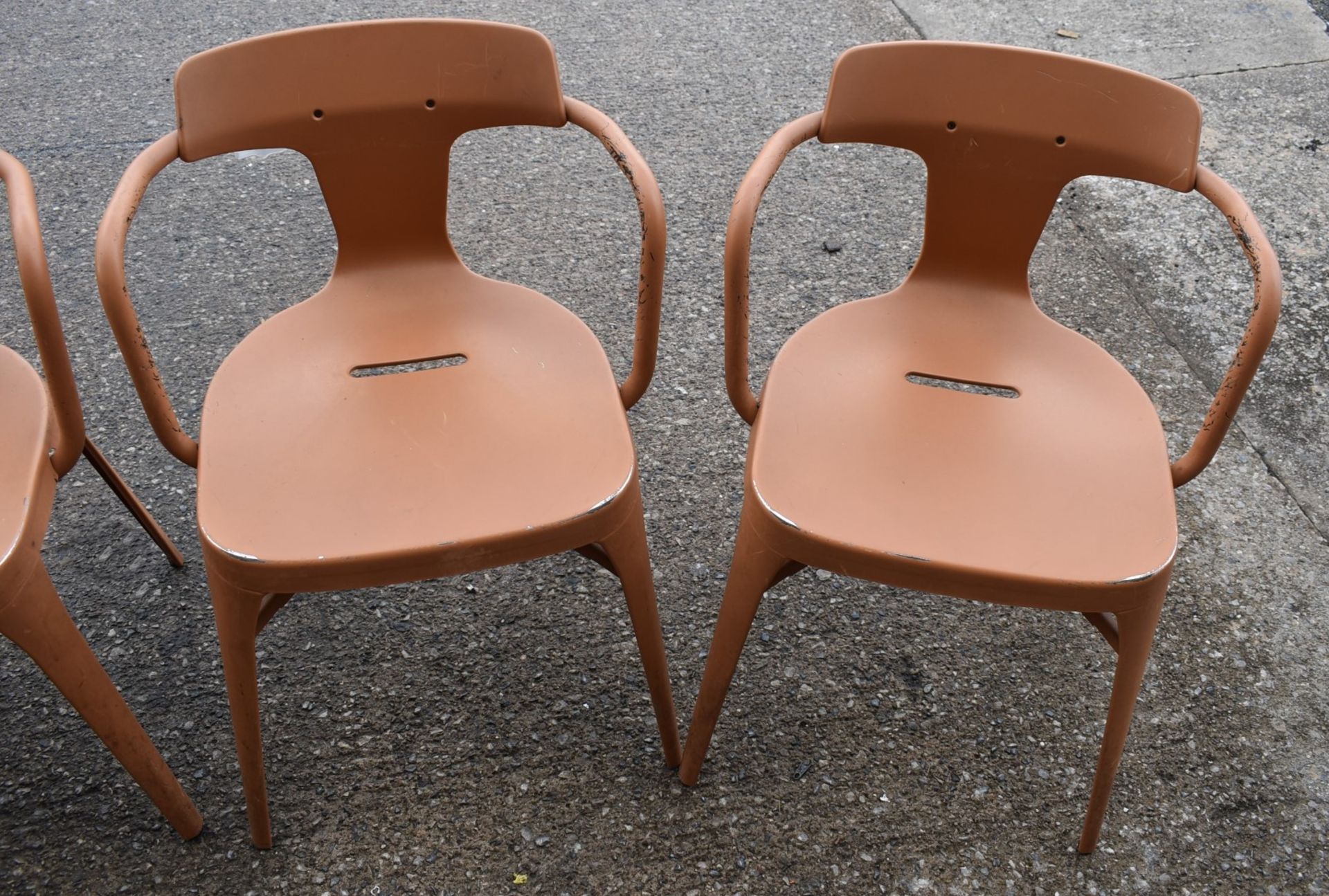 4 x Tolix Outdoor Bistro Stacking Armchairs Designed By Patrick Norguet - RRP £1,548 - Image 10 of 16