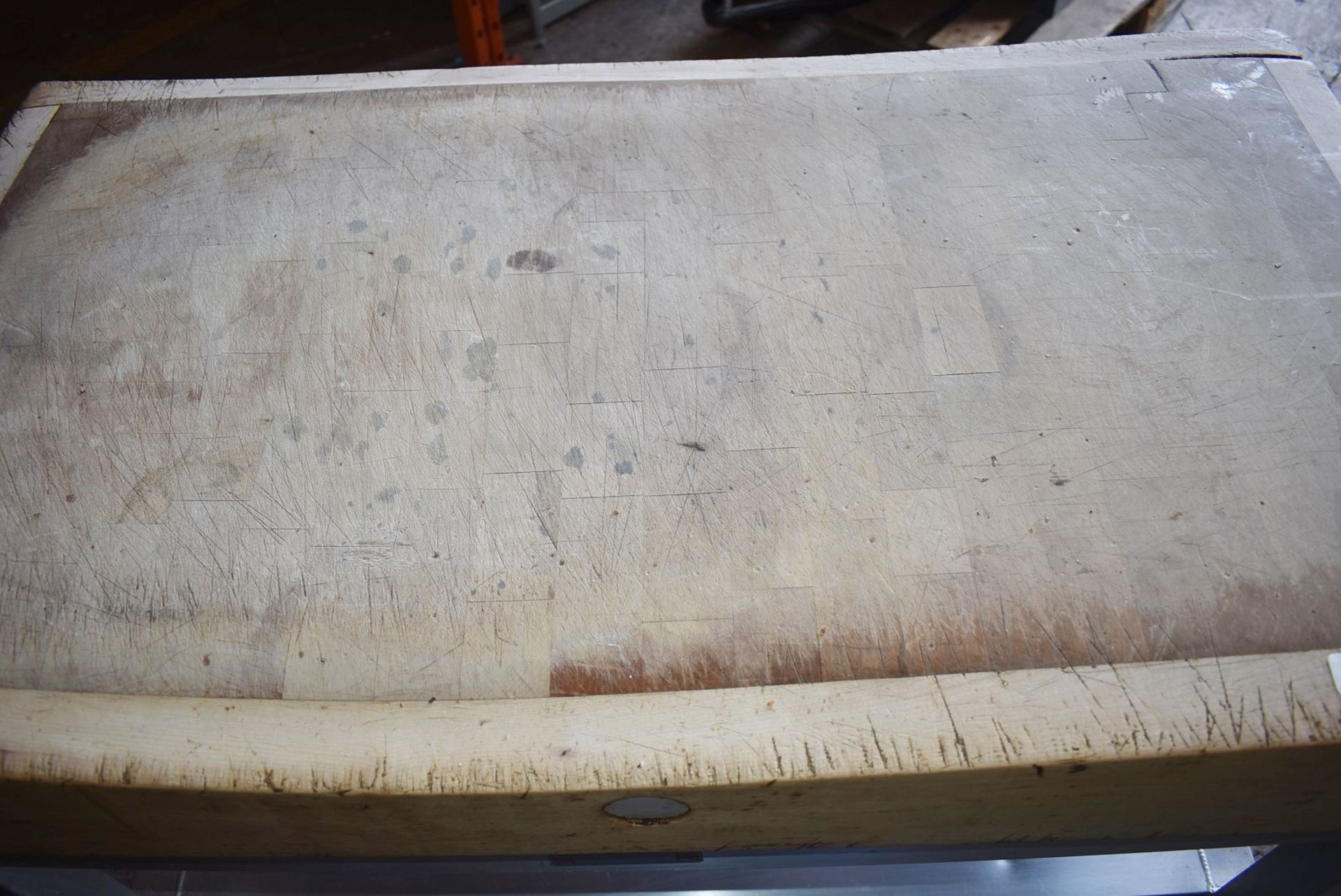 1 x Large Butchers Block Chopping Board on Fabricated Stainless Steel Stand Dimensions: H82 x W107 x - Image 7 of 12