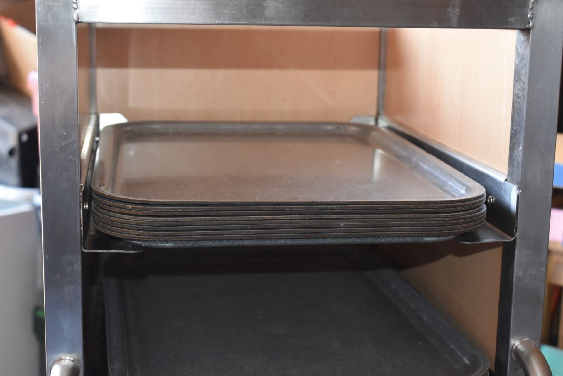 1 x Cafeteria Canteen Tray Stands With Approximately 80 x Food Trays  - Recently Removed From - Image 4 of 12