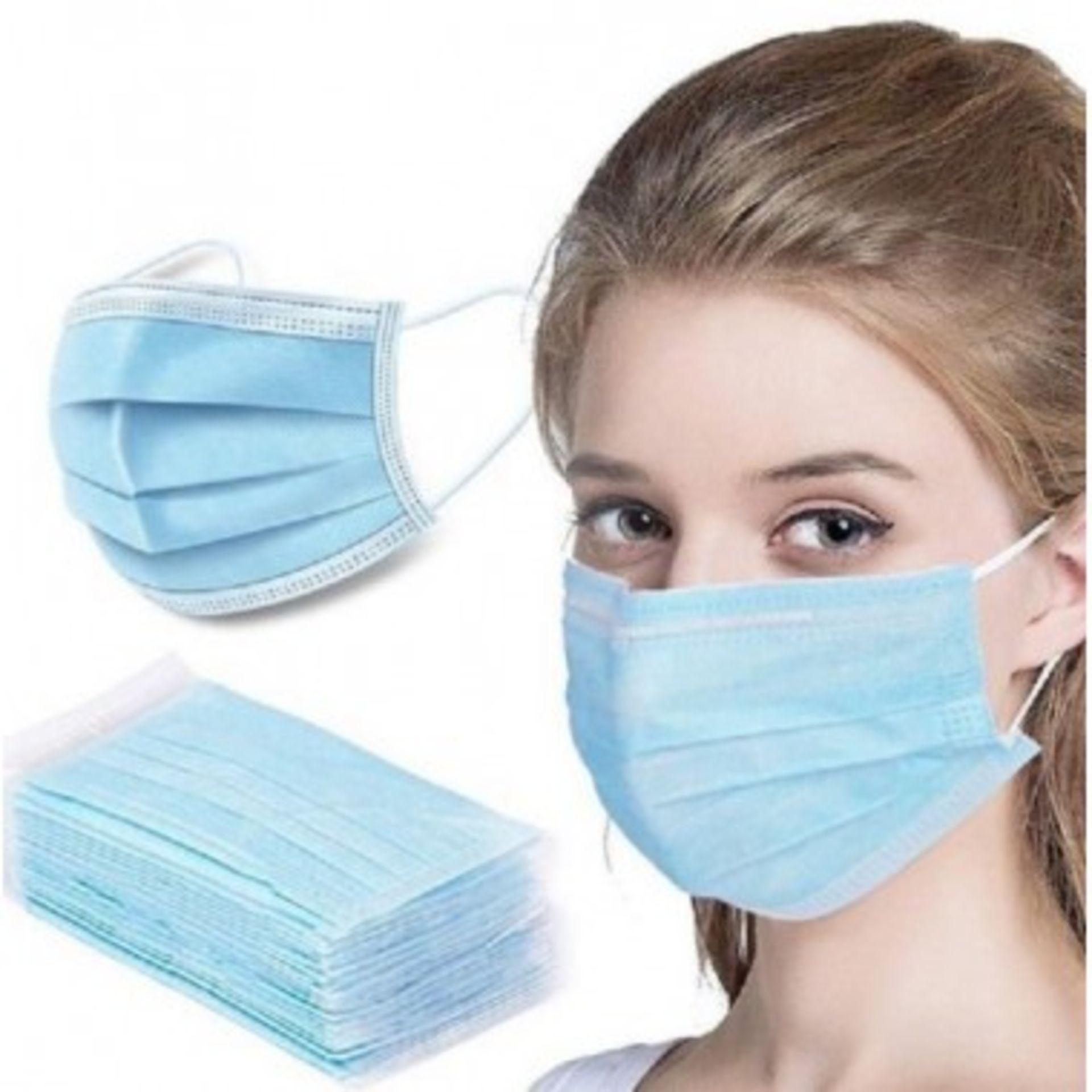 2,000 x Disposable Protective Face Masks - Brand New Boxed Stock - Three Layers of Protection With