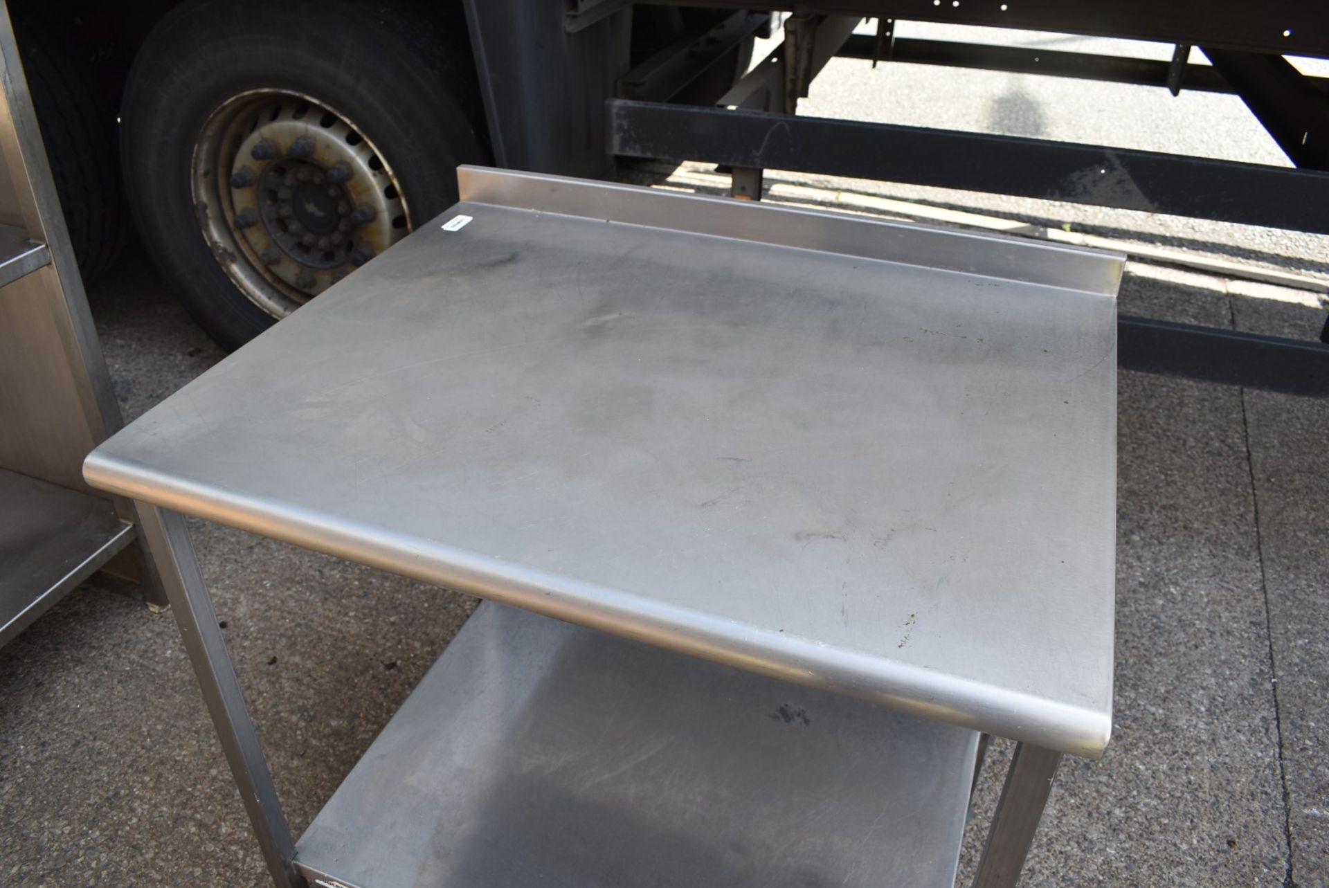 1 x Stainless Steel Prep Table With Upstand and Undershelf - Dimensions: H87 x W90 x D73 cms - - Image 3 of 4