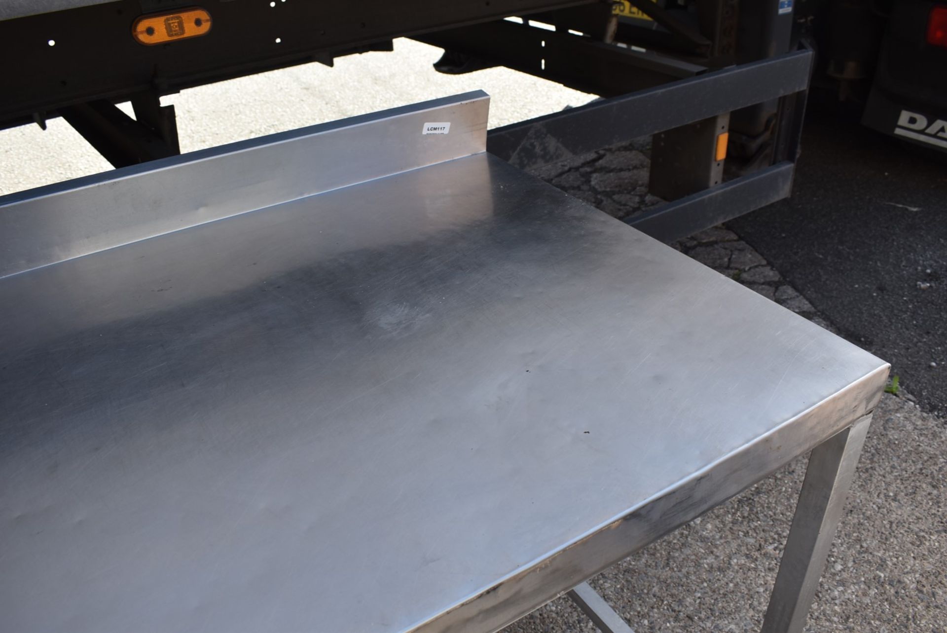 1 x Stainless Steel Prep Table With Upstand and Castor Wheels - H91 x W176 x D80 cms - Dimensions: - Image 6 of 8