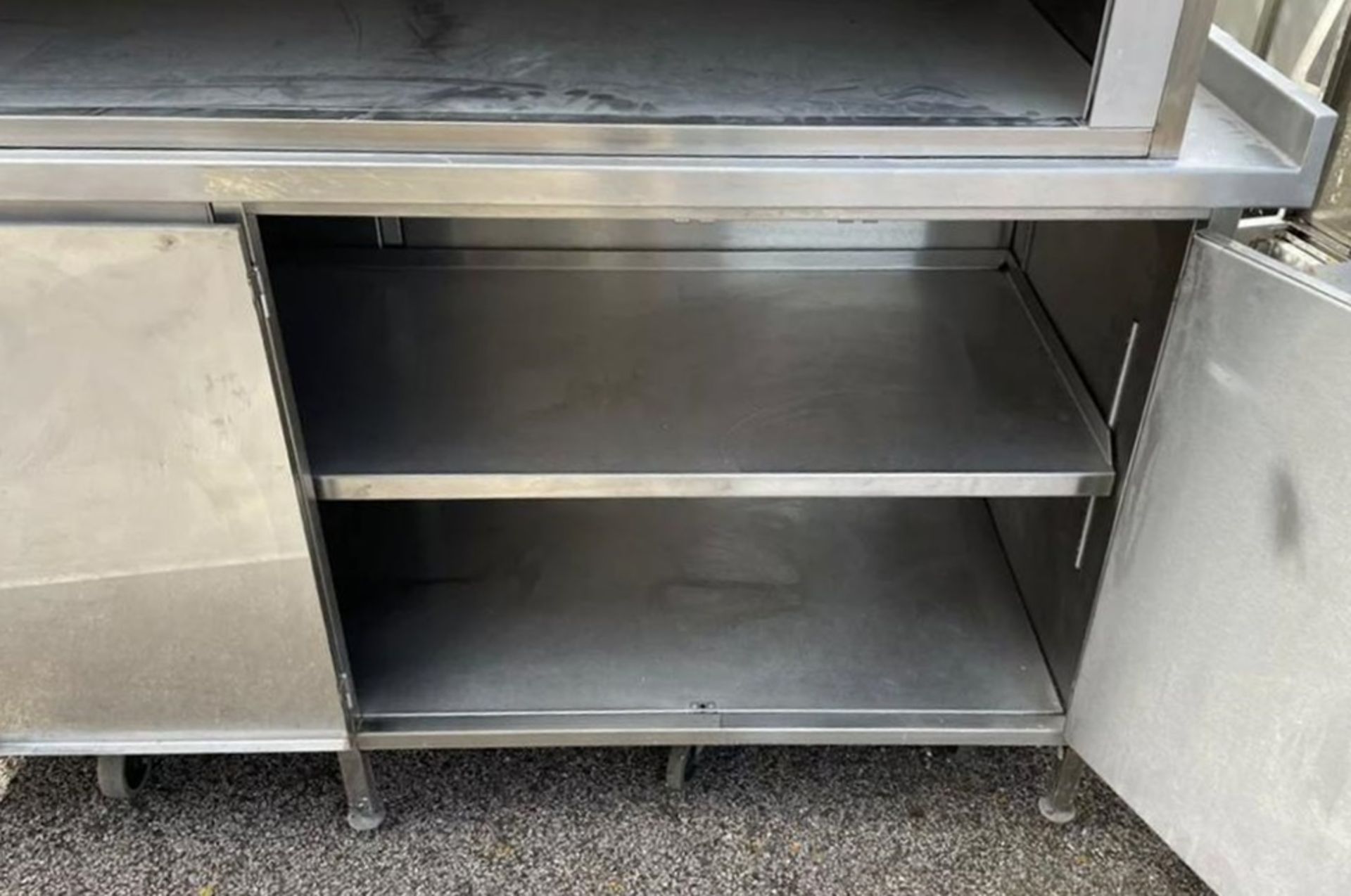 1 x Stainless Steel Prep Bench With Under Cabinet With Upstand - CL667 - Location: Brighton, Sussex, - Image 2 of 3