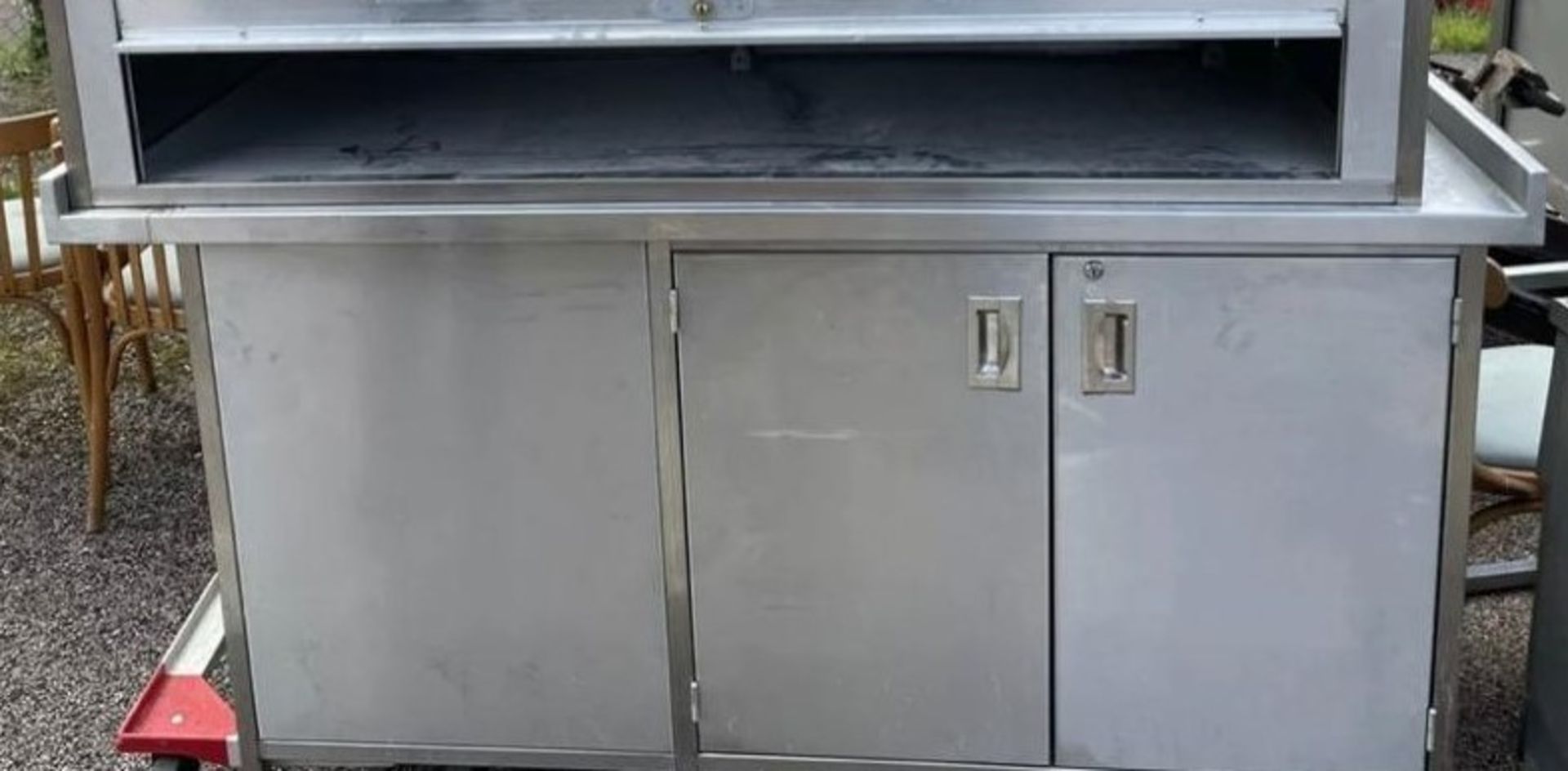 1 x Stainless Steel Prep Bench With Under Cabinet With Upstand - CL667 - Location: Brighton, Sussex,