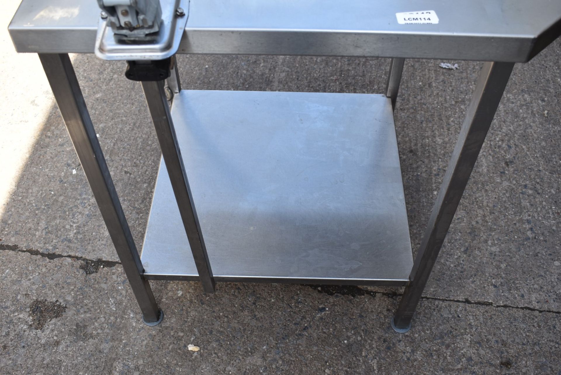 1 x Stainless Steel Prep Table With Commercial Can Opener and Undershelf - Dimensions: H86 x W75 x - Image 7 of 7