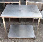 1 x Stainless Steel Prep Table With Undershelf - Dimensions: H77 x W80 x D60 cms - Recently